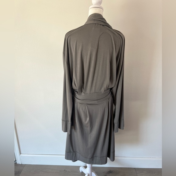 Sunday In Bed Grey Kimono Paris Soft Cotton Modal Long Sleeve Robe Size Large - Picture 8 of 12